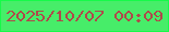 文字の大きさ：1、枠の色：17fa49、背景の色：47ed69、文字の色：af494a 無料ブログパーツのブログ時計