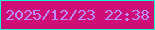 文字の大きさ：3、枠の色：17face、背景の色：ce0e76、文字の色：bd8cfa 無料ブログパーツのブログ時計