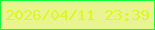 文字の大きさ：4、枠の色：17fb35、背景の色：e9f48e、文字の色：dcf627 無料ブログパーツのブログ時計