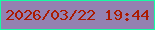 文字の大きさ：5、枠の色：17fba3、背景の色：9481b1、文字の色：ab1a01 無料ブログパーツのブログ時計