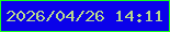 文字の大きさ：2、枠の色：17ff1b、背景の色：0b02ea、文字の色：b8d88d 無料ブログパーツのブログ時計