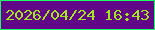 文字の大きさ：1、枠の色：17ff63、背景の色：600687、文字の色：a4e425 無料ブログパーツのブログ時計