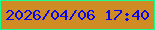 文字の大きさ：2、枠の色：17ff90、背景の色：cf8c24、文字の色：0707f4 無料ブログパーツのブログ時計