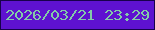 文字の大きさ：1、枠の色：18014c、背景の色：5e12d0、文字の色：83caa8 無料ブログパーツのブログ時計