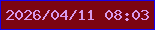 文字の大きさ：2、枠の色：1801e9、背景の色：7c0411、文字の色：d79aeb 無料ブログパーツのブログ時計