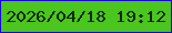 文字の大きさ：5、枠の色：1803d7、背景の色：4bc61f、文字の色：0a2700 無料ブログパーツのブログ時計