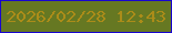 文字の大きさ：4、枠の色：1805cf、背景の色：667822、文字の色：ab8c19 無料ブログパーツのブログ時計