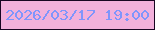 文字の大きさ：4、枠の色：180622、背景の色：f2b0db、文字の色：7f95fb 無料ブログパーツのブログ時計