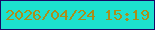 文字の大きさ：2、枠の色：180765、背景の色：1ce1ce、文字の色：aa8e1a 無料ブログパーツのブログ時計