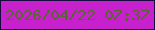 文字の大きさ：2、枠の色：18093e、背景の色：c621cc、文字の色：56672d 無料ブログパーツのブログ時計