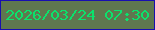 文字の大きさ：5、枠の色：180eb0、背景の色：5f774f、文字の色：0ae36c 無料ブログパーツのブログ時計