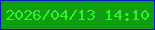 文字の大きさ：5、枠の色：180ec5、背景の色：0f9d12、文字の色：30f423 無料ブログパーツのブログ時計