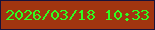 文字の大きさ：2、枠の色：18123a、背景の色：a13510、文字の色：2fff20 無料ブログパーツのブログ時計