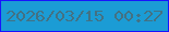 文字の大きさ：1、枠の色：1814fc、背景の色：1b9cd5、文字の色：437183 無料ブログパーツのブログ時計