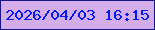文字の大きさ：3、枠の色：18158b、背景の色：d5adeb、文字の色：031bf0 無料ブログパーツのブログ時計
