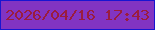 文字の大きさ：4、枠の色：1815d1、背景の色：8234c2、文字の色：9a1c3f 無料ブログパーツのブログ時計