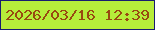 文字の大きさ：4、枠の色：181c70、背景の色：b6ed3a、文字の色：984911 無料ブログパーツのブログ時計
