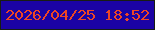 文字の大きさ：2、枠の色：181d12、背景の色：1b03a4、文字の色：ee4624 無料ブログパーツのブログ時計