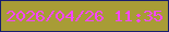 文字の大きさ：2、枠の色：181d70、背景の色：a89c36、文字の色：f546fe 無料ブログパーツのブログ時計
