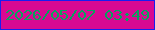 文字の大きさ：2、枠の色：181ef0、背景の色：d80992、文字の色：07a25d 無料ブログパーツのブログ時計
