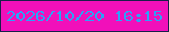 文字の大きさ：5、枠の色：181f4a、背景の色：f110ba、文字の色：2ca2f7 無料ブログパーツのブログ時計