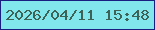 文字の大きさ：1、枠の色：181f81、背景の色：82e7ed、文字の色：3f6256 無料ブログパーツのブログ時計
