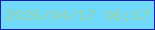 文字の大きさ：5、枠の色：1820a9、背景の色：71d9fa、文字の色：95d3af 無料ブログパーツのブログ時計