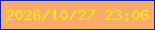 文字の大きさ：2、枠の色：18219b、背景の色：faab68、文字の色：faeb1f 無料ブログパーツのブログ時計