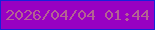 文字の大きさ：4、枠の色：1821da、背景の色：9801c2、文字の色：b46293 無料ブログパーツのブログ時計