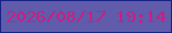文字の大きさ：1、枠の色：182285、背景の色：605bab、文字の色：cb1e81 無料ブログパーツのブログ時計