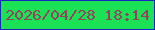 文字の大きさ：2、枠の色：1825be、背景の色：1be154、文字の色：93415e 無料ブログパーツのブログ時計