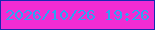 文字の大きさ：1、枠の色：1828b1、背景の色：f12cd3、文字の色：2ca4f2 無料ブログパーツのブログ時計