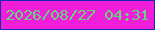 文字の大きさ：2、枠の色：1829b4、背景の色：f01dd9、文字の色：66d67d 無料ブログパーツのブログ時計