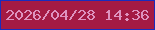 文字の大きさ：1、枠の色：182cbd、背景の色：a41a44、文字の色：de93bf 無料ブログパーツのブログ時計