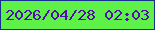 文字の大きさ：5、枠の色：182f92、背景の色：5ef249、文字の色：530eb1 無料ブログパーツのブログ時計