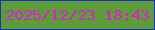 文字の大きさ：5、枠の色：1832bb、背景の色：5d9b3b、文字の色：dd1ecf 無料ブログパーツのブログ時計