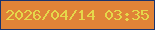文字の大きさ：5、枠の色：18336e、背景の色：e08337、文字の色：e5d74b 無料ブログパーツのブログ時計
