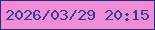 文字の大きさ：4、枠の色：183378、背景の色：f38cd5、文字の色：2744a4 無料ブログパーツのブログ時計