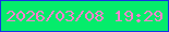 文字の大きさ：5、枠の色：1833e4、背景の色：05ec6b、文字の色：fd82ce 無料ブログパーツのブログ時計
