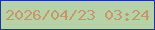文字の大きさ：4、枠の色：1835a2、背景の色：b7d2a6、文字の色：c7966e 無料ブログパーツのブログ時計