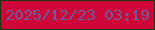 文字の大きさ：5、枠の色：183612、背景の色：cf063a、文字の色：6d5c96 無料ブログパーツのブログ時計