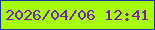 文字の大きさ：3、枠の色：1836a3、背景の色：a9ff08、文字の色：6f25ab 無料ブログパーツのブログ時計