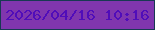 文字の大きさ：1、枠の色：183953、背景の色：8036ae、文字の色：500db9 無料ブログパーツのブログ時計