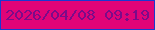 文字の大きさ：1、枠の色：1839d0、背景の色：e00477、文字の色：7c0b89 無料ブログパーツのブログ時計