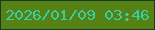 文字の大きさ：2、枠の色：183b24、背景の色：568115、文字の色：38d0a0 無料ブログパーツのブログ時計