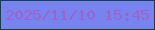 文字の大きさ：4、枠の色：183c51、背景の色：7783ef、文字の色：9f61cb 無料ブログパーツのブログ時計
