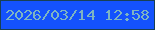 文字の大きさ：2、枠の色：184054、背景の色：1452fd、文字の色：7eb5c2 無料ブログパーツのブログ時計