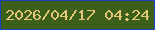 文字の大きさ：4、枠の色：1842c1、背景の色：3c5f1a、文字の色：e4c779 無料ブログパーツのブログ時計