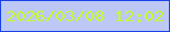 文字の大きさ：2、枠の色：1842e9、背景の色：bdc8f6、文字の色：c8fa2c 無料ブログパーツのブログ時計