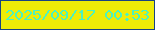 文字の大きさ：4、枠の色：184383、背景の色：eeec07、文字の色：4cf2bf 無料ブログパーツのブログ時計